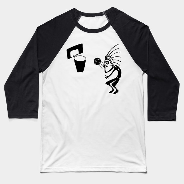 Kokopelli basketball black Baseball T-Shirt by ngmx